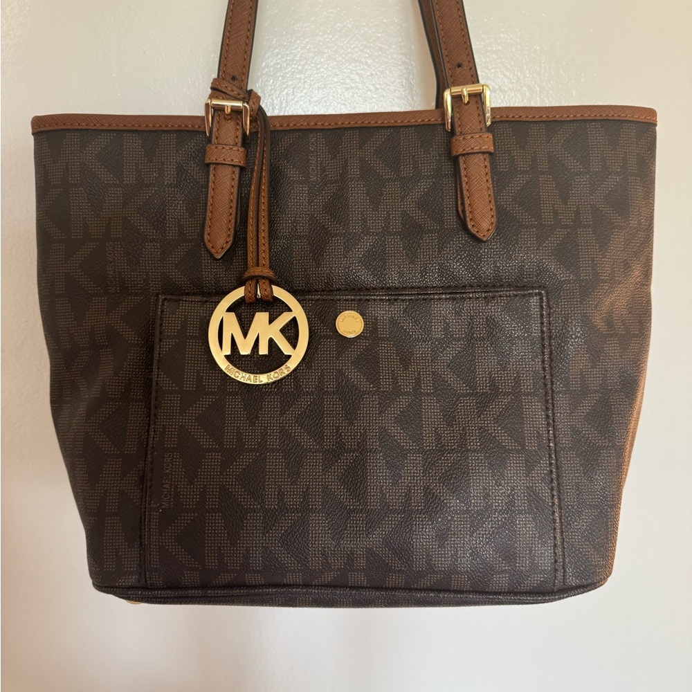 Michael Kors Dark Brown Monogram Tote